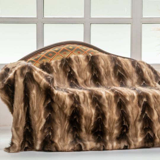 Real Marten Fur Throw Blanket