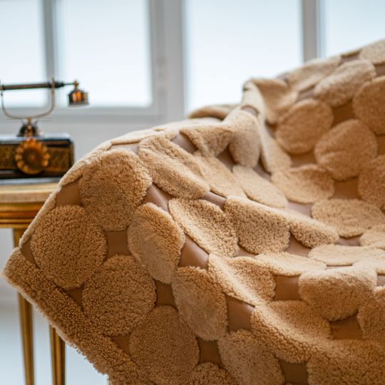 Real Sheepskin Fur Throw Blanket