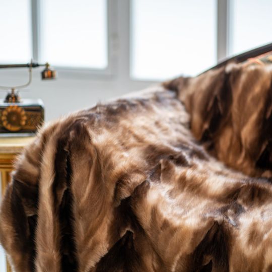 Real Marten Fur Throw Blanket