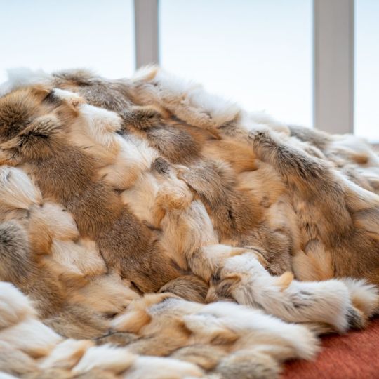 Golden Island Fox/Fur Throw Blanket