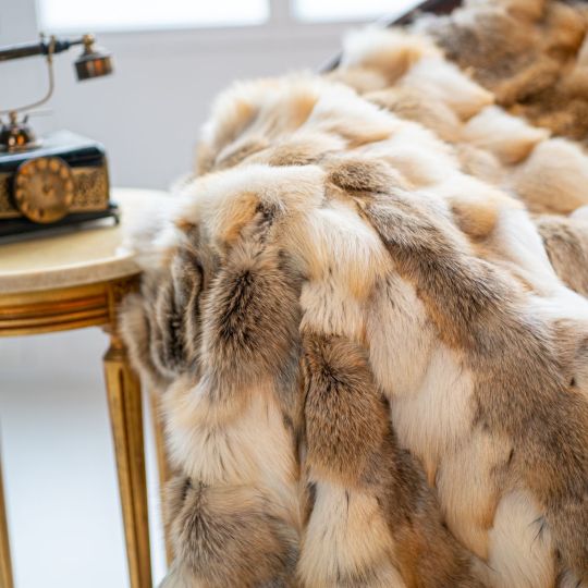 Golden Island Fox/Fur Throw Blanket