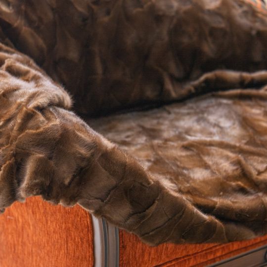 Brown Frost Fox Fur Throw Blanket