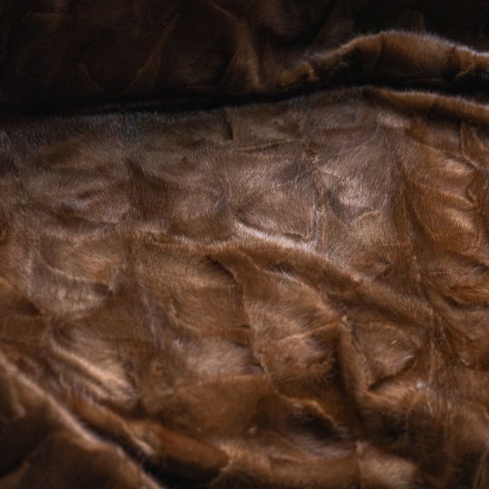 Brown Frost Fox Fur Throw Blanket