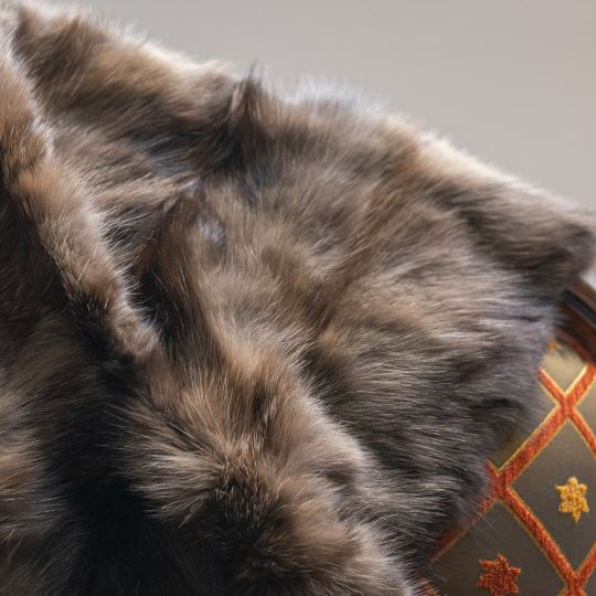 Brown Frost Fox Fur Throw Blanket