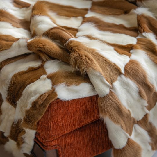 Fox Fur Throw Small Blanket or Carpet