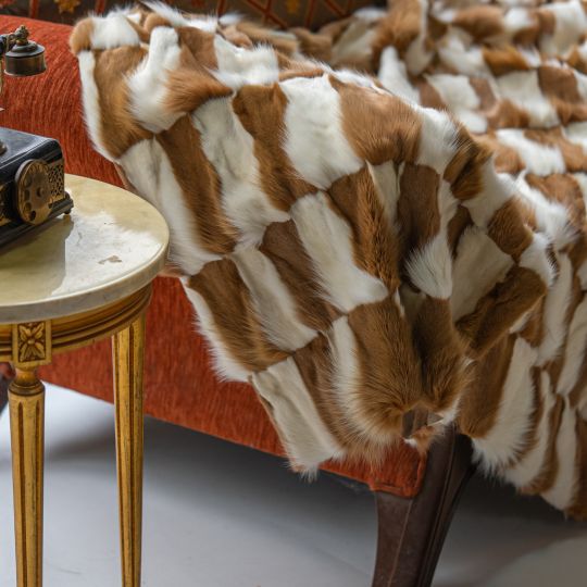 Fox Fur Throw Small Blanket or Carpet