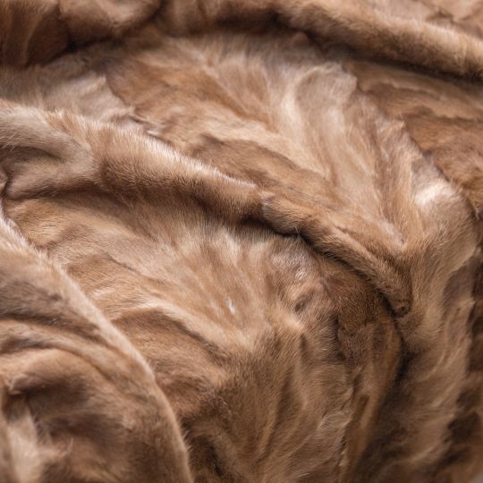 Brown Frost Fox Fur Throw Blanket