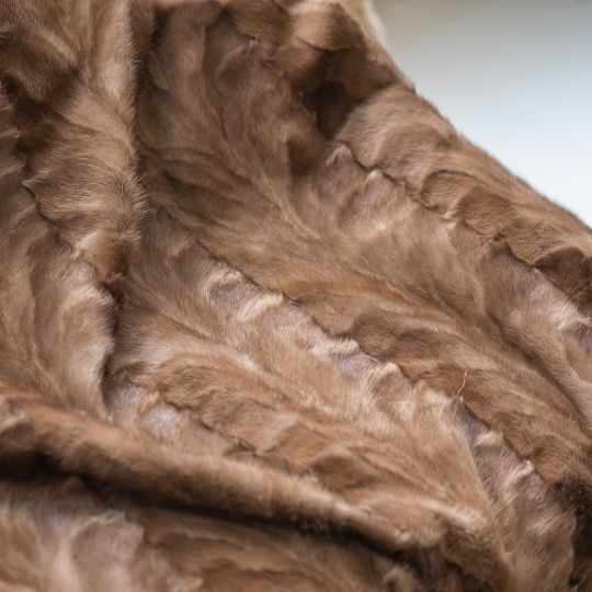 Brown Frost Fox Fur Throw Blanket