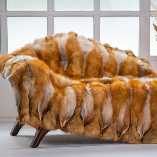 Canadian Red Fox Fur Blanket