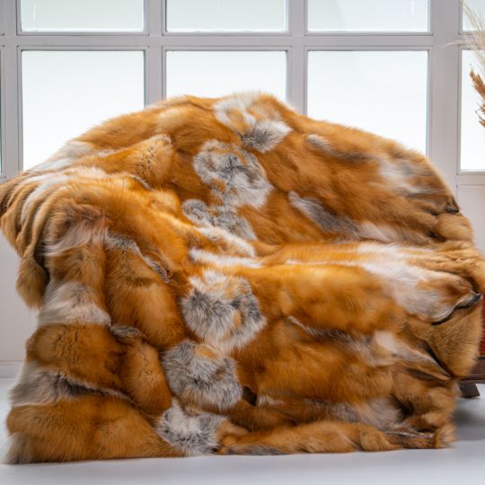 Canadian Red Fox Fur Blanket