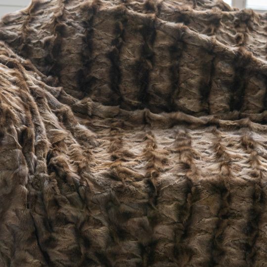 Natural Sable Fur Throw Blanket