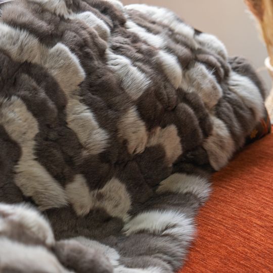 Fox Fur Throw Small Blanket or Carpet