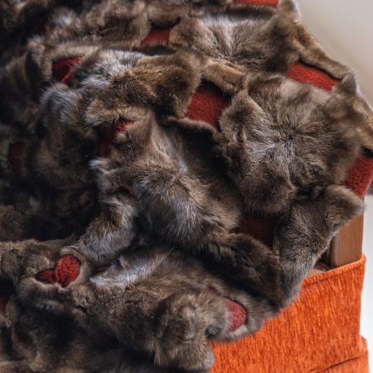 Sable Barguzin Fur Throw Blanket/Daisy Shaped