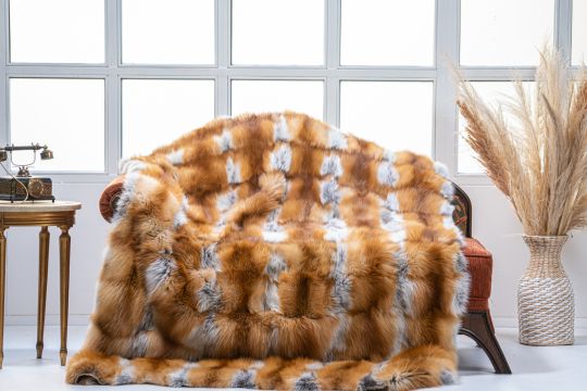 Canadian Red Fox Fur Blanket