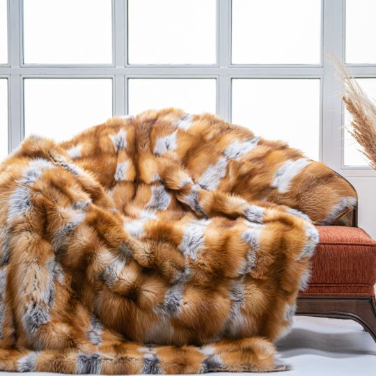 Canadian Red Fox Fur Blanket