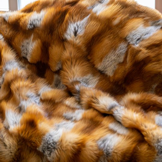 Canadian Red Fox Fur Blanket