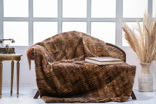 Modern  Scandinavian Mink Fur Throw Blanket