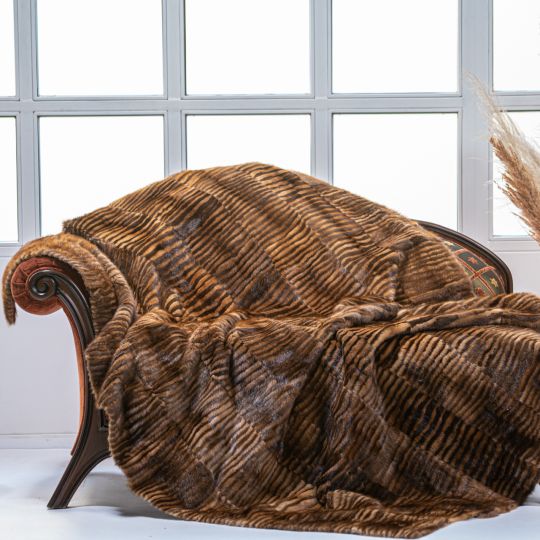 Modern  Scandinavian Mink Fur Throw Blanket