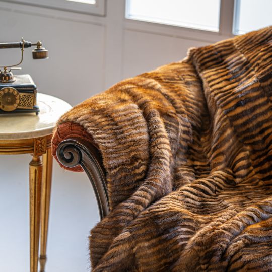 Modern  Scandinavian Mink Fur Throw Blanket