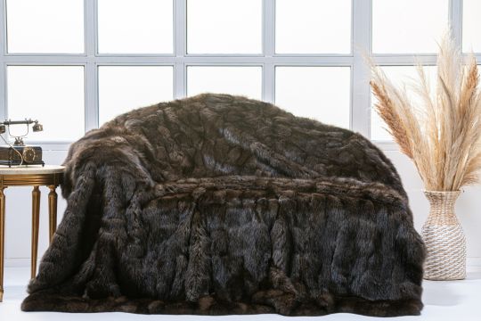 Sable Fur Throw Blanket Barguzin