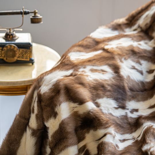 Stone Marten Fur Throw Blanket