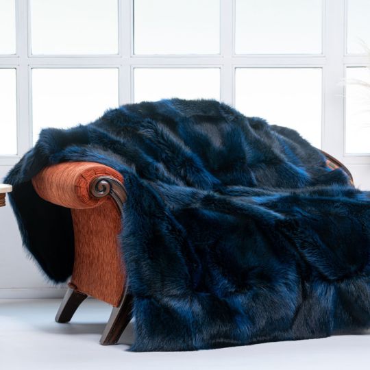 Scandinavian Mink Fur Throw Blanket