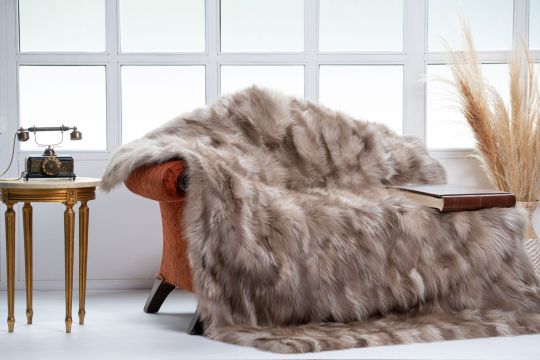 Scandinavian Mink Fur Throw Blanket