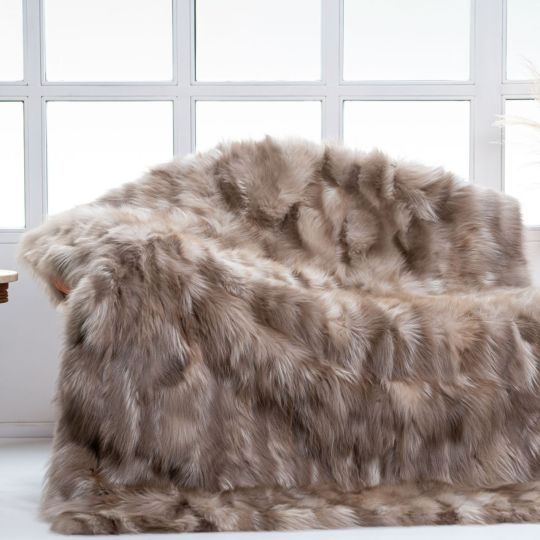 Scandinavian Mink Fur Throw Blanket