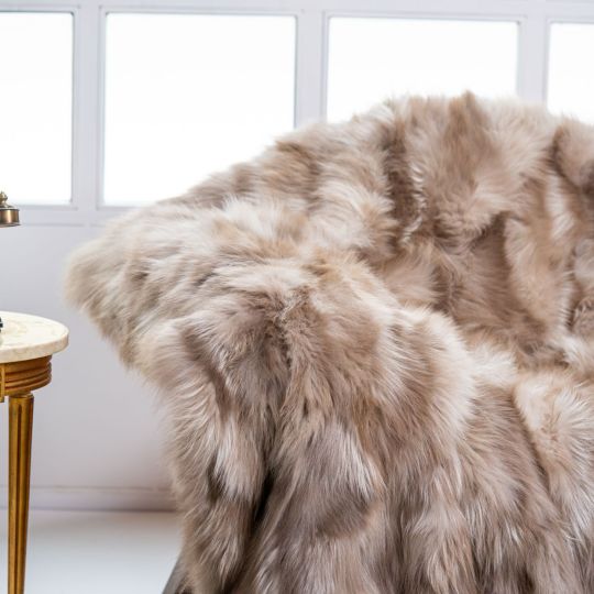 Scandinavian Mink Fur Throw Blanket