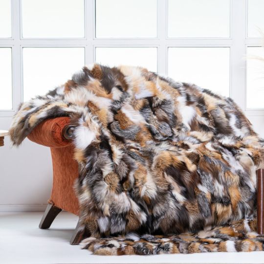 Scandinavian Mink Fur Throw Blanket