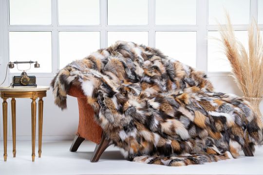 Scandinavian Mink Fur Throw Blanket