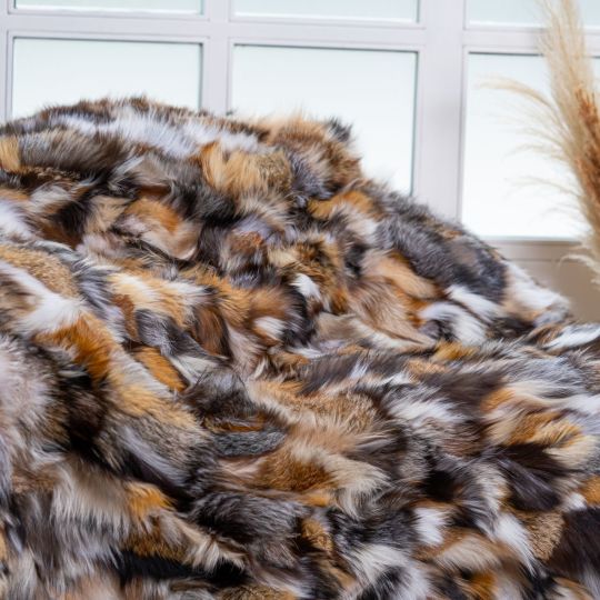 Scandinavian Mink Fur Throw Blanket