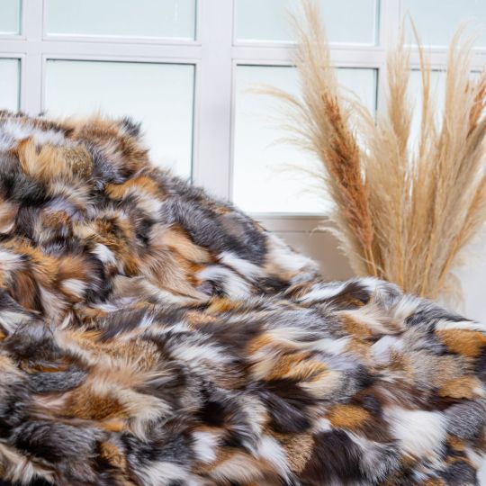 Scandinavian Mink Fur Throw Blanket