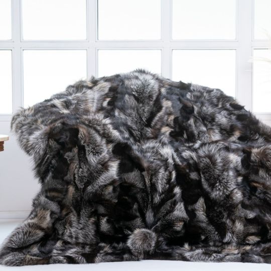 Scandinavian Mink Fur Throw Blanket