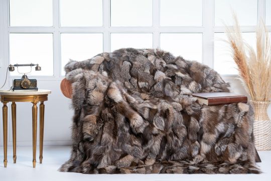 Scandinavian Mink Fur Throw Blanket