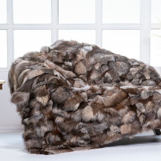 Scandinavian Mink Fur Throw Blanket