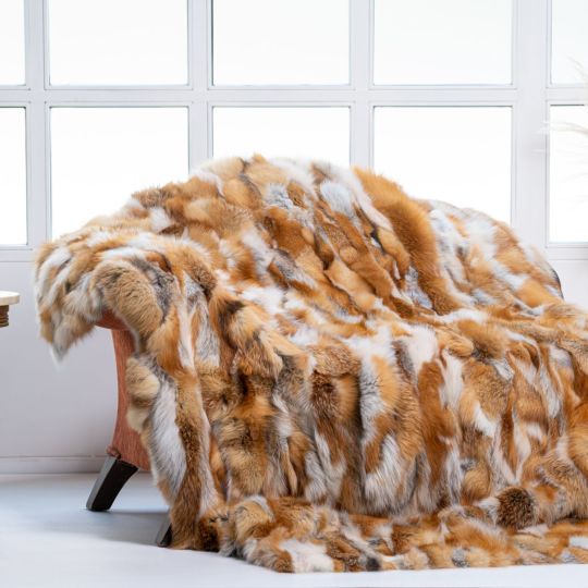 Scandinavian Mink Fur Throw Blanket