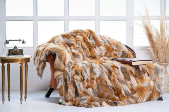 Scandinavian Mink Fur Throw Blanket