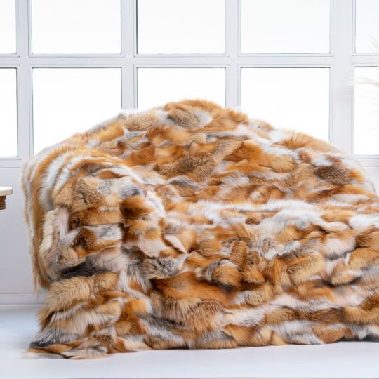 Scandinavian Mink Fur Throw Blanket