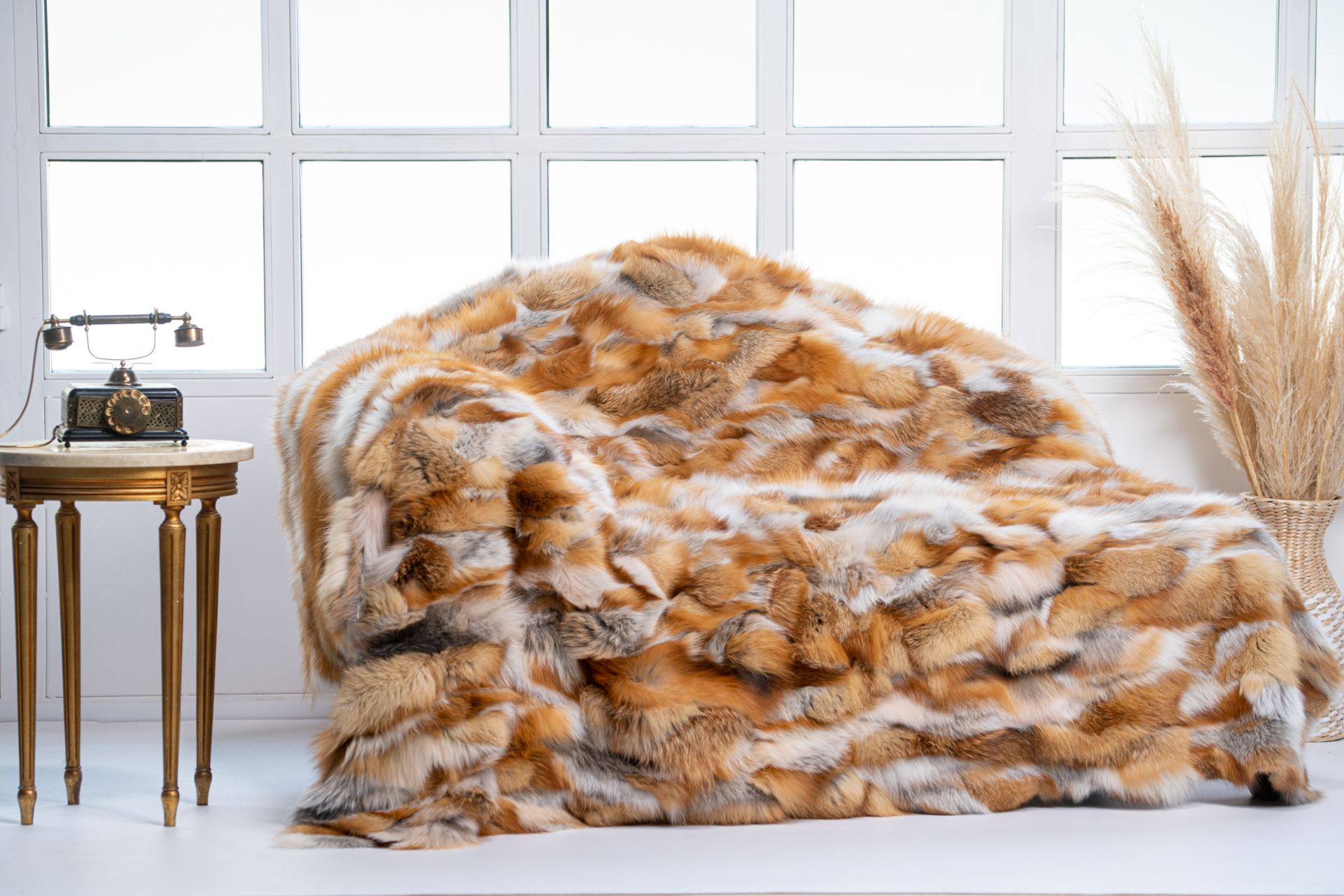 Alaskan Red Fox Fur Blankets & Throws