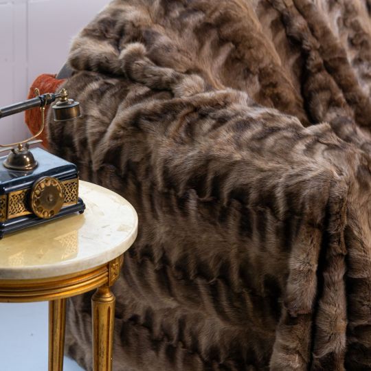 Scandinavian Mink Fur Throw Blanket