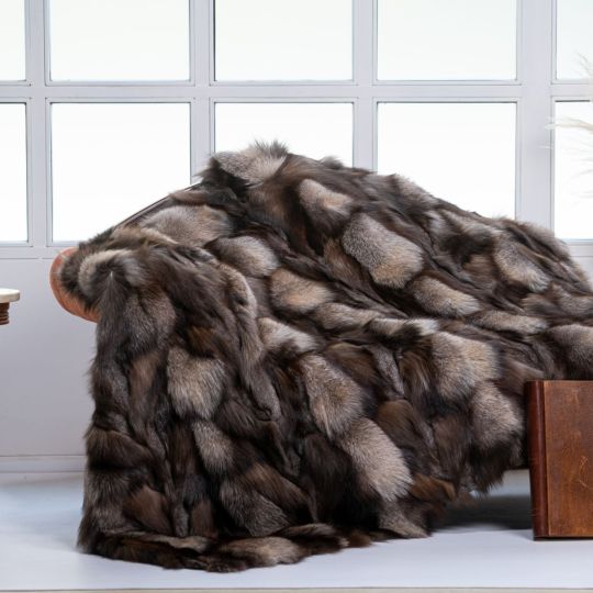 Crystal Fox Fur Blanket