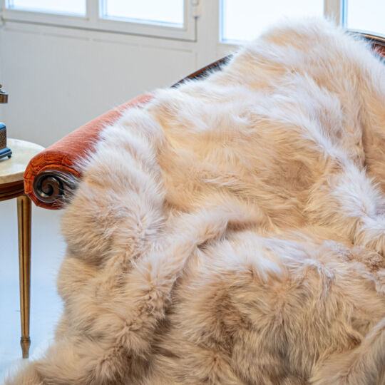 Finn Raccoon Fur Throw Blanket