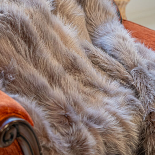 Finn Raccoon Fur Throw Blanket