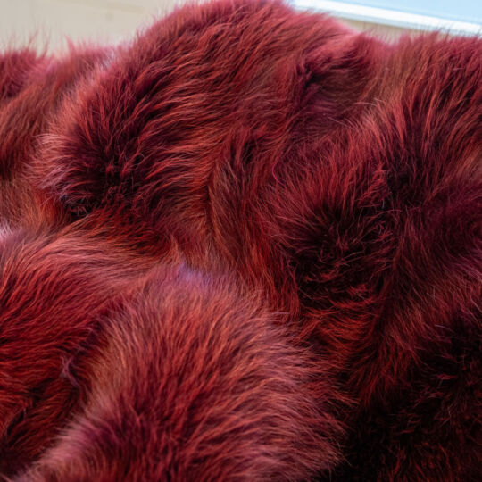 Bordeaux Finn Raccoon Fur Throw Blanket