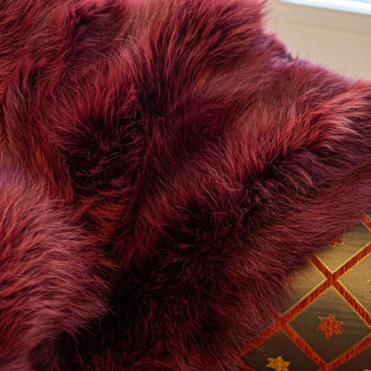 Bordeaux Finn Raccoon Fur Throw Blanket