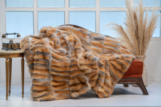 Red Fox Fur Throw Blanket