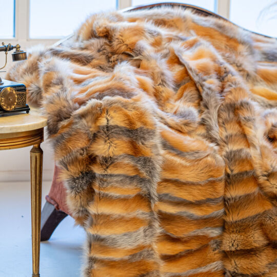 Red Fox Fur Throw Blanket