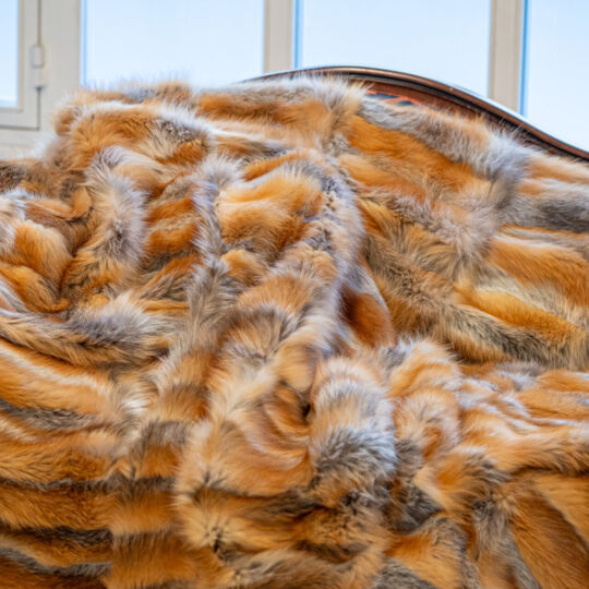 Red Fox Fur Throw Blanket