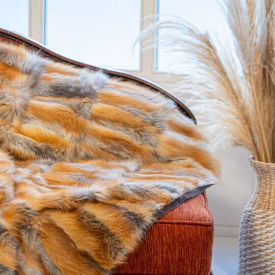 Red Fox Fur Throw Blanket